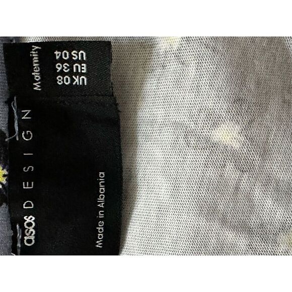 ASOS Maternity Floral Mini Dress Blue V-Neck Size 4 Casual Wear - Picture 6 of 8